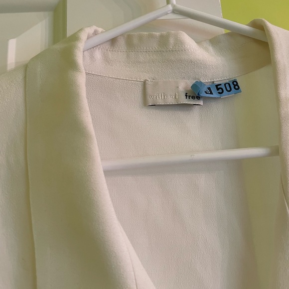 Aritzia Wilfred Tie-Front Blouse - Black/White - Picture 2 of 3